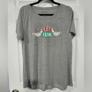 FRIENDS Heather Light Gray Graphic Central Perk Short Sleeve Shirt in Size XXL